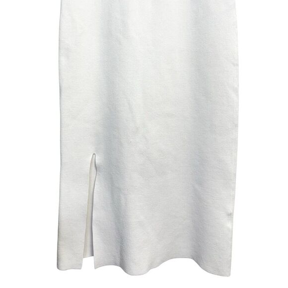 J. Crew Sweater Knit Midi Dress Size M Ribbed Front Slit Old Money Quiet Luxury - Picture 8 of 9